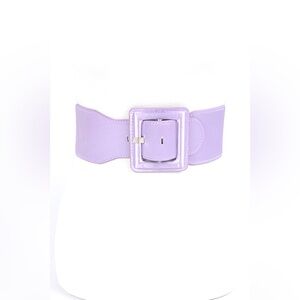 Satin Metallic Elastic Waist Statement Belt